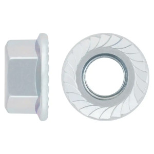 Гайка шестигранна із зубчастим фланцем DIN 6923 8 оцинкована