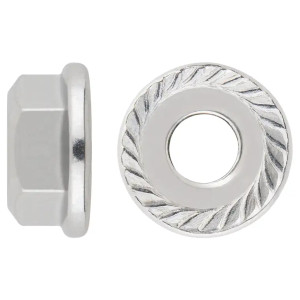 Гайка шестигранна нержавіюча із зубчастим фланцем DIN 6923 А2