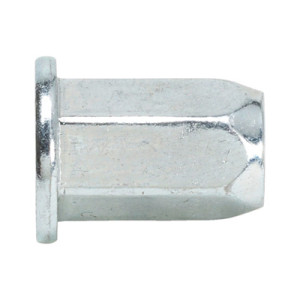 Гайка клепальна (бонка) шестигранна з плоским буртиком оцинкована