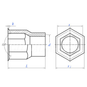 Гайка клепальна відкрита наполовину шестигранна зі зменшеною потайною головкою А2
